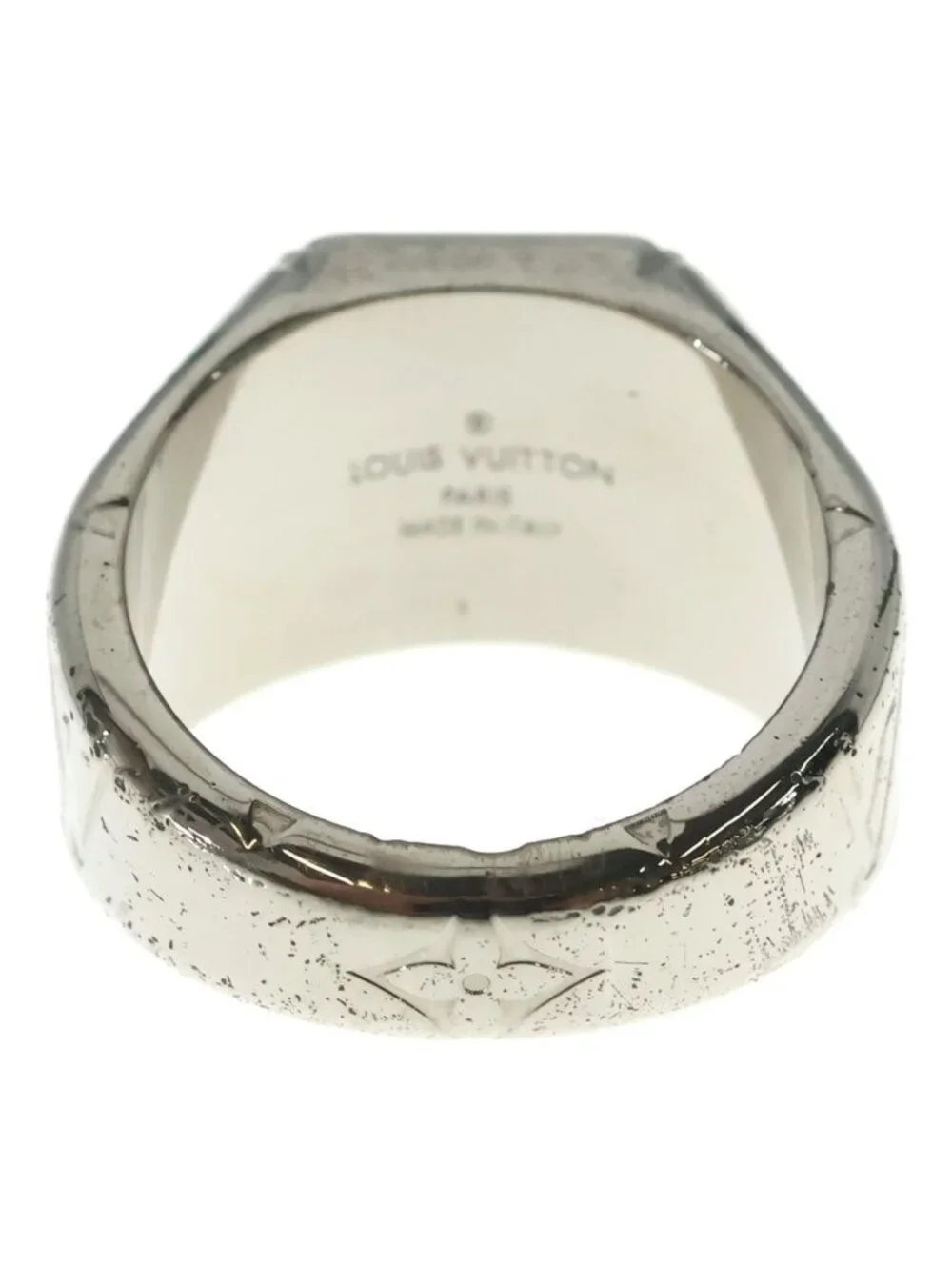 Louis Vuitton Monogram Signet Ring Silver